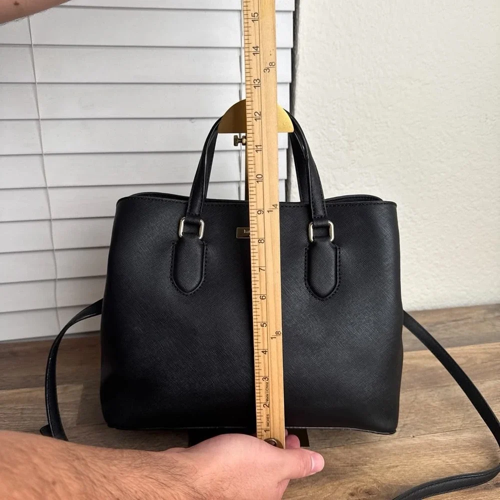 Kate Spade Laurel Way Evangelie Black Saffiano Leather Satchel Bag WKRU3930